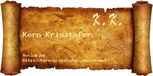 Kern Krisztofer névjegykártya